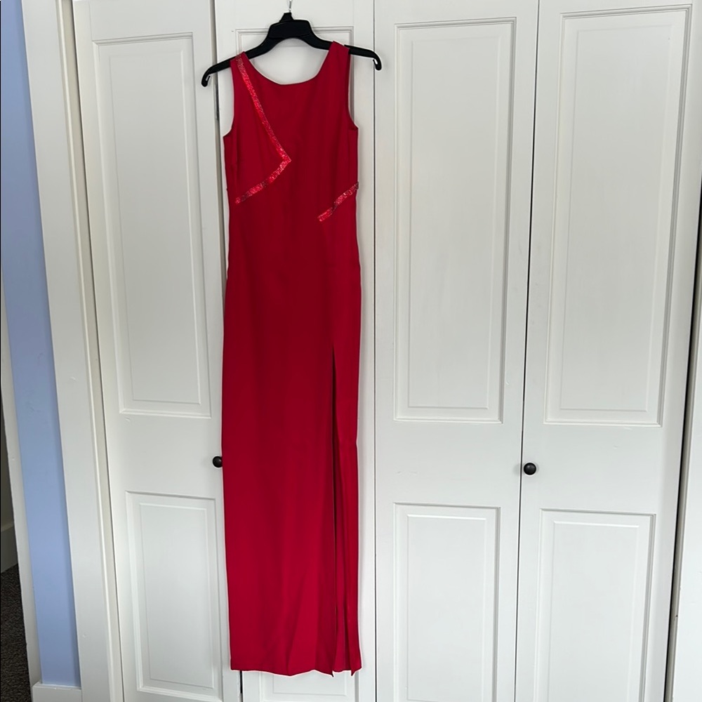 Gianni Versace Elegant Red Sleeveless gown